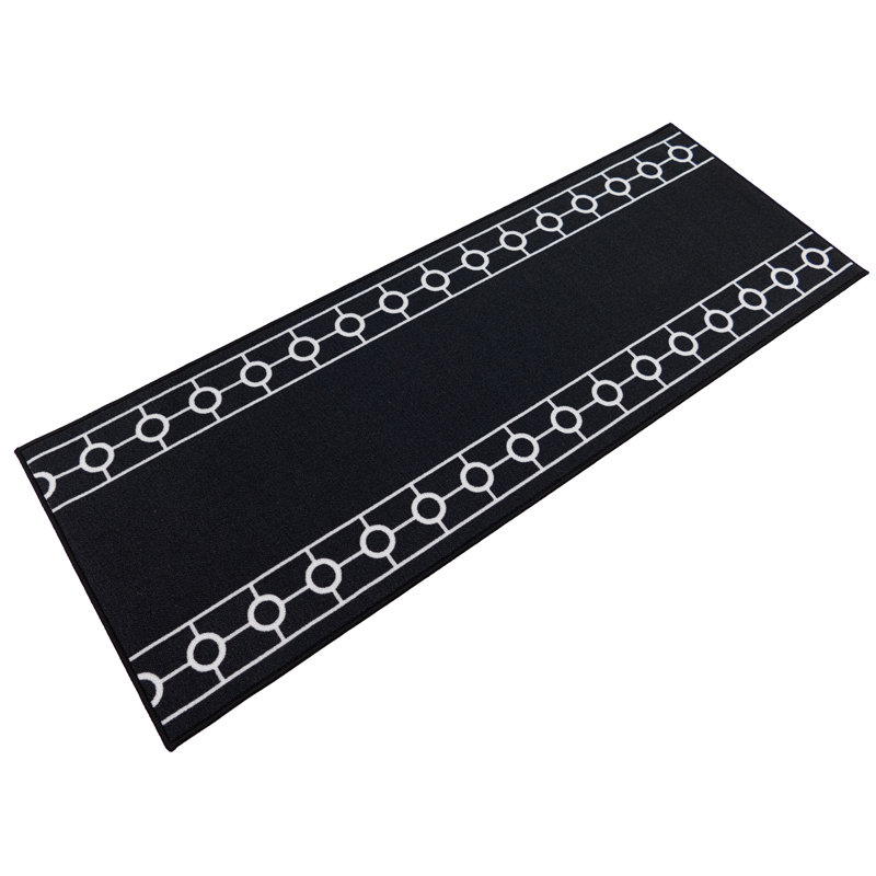 Tapis noir antidérapant, Tapis de couloir 3 pi x 15 pi