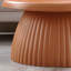 Table basse à base cannelée en oxyde de magnésium clair, 27,56 po de diamètre