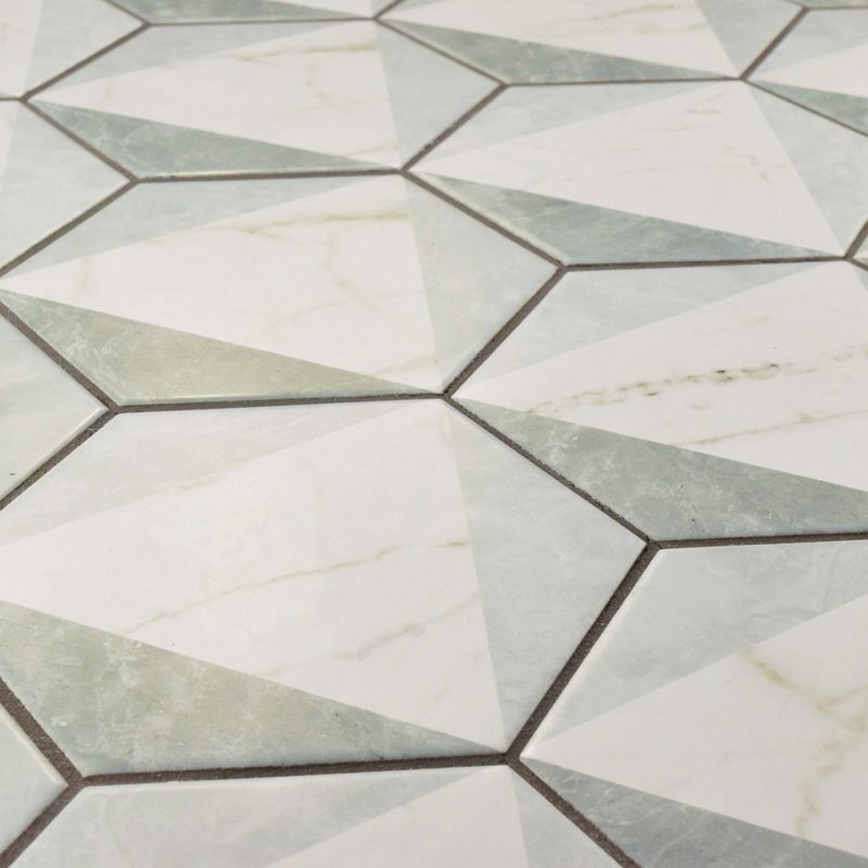 Classico Carrara 7" x 8" Porcelain Marble Look Wall & Floor Tile