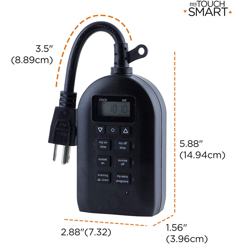 myTouchsmart Simple Set 7-Day 2-Outlet Outdoor Digital Timer