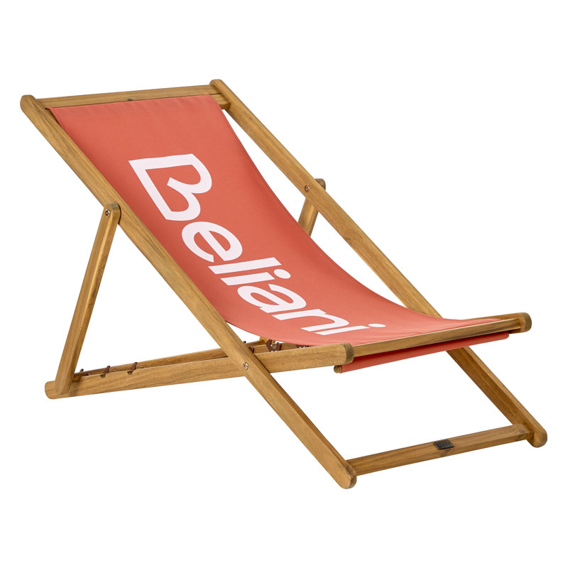 Anzio 39.7cm Long Acacia Single Chaise, Brown/Red