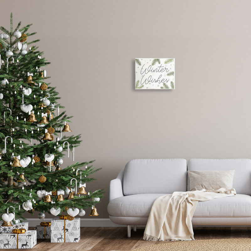 «Winter Wishes with Sprigs», art mural sur toile par Lil 'Rue