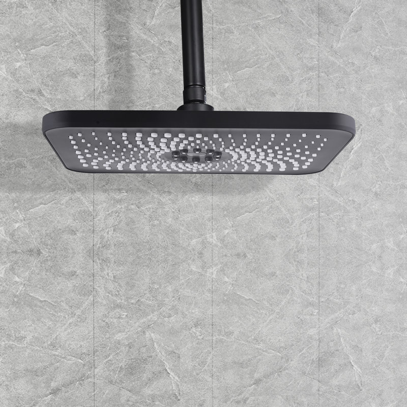Pomme de douche à pluie fixe 1,6 GPM GPM, Noir mat