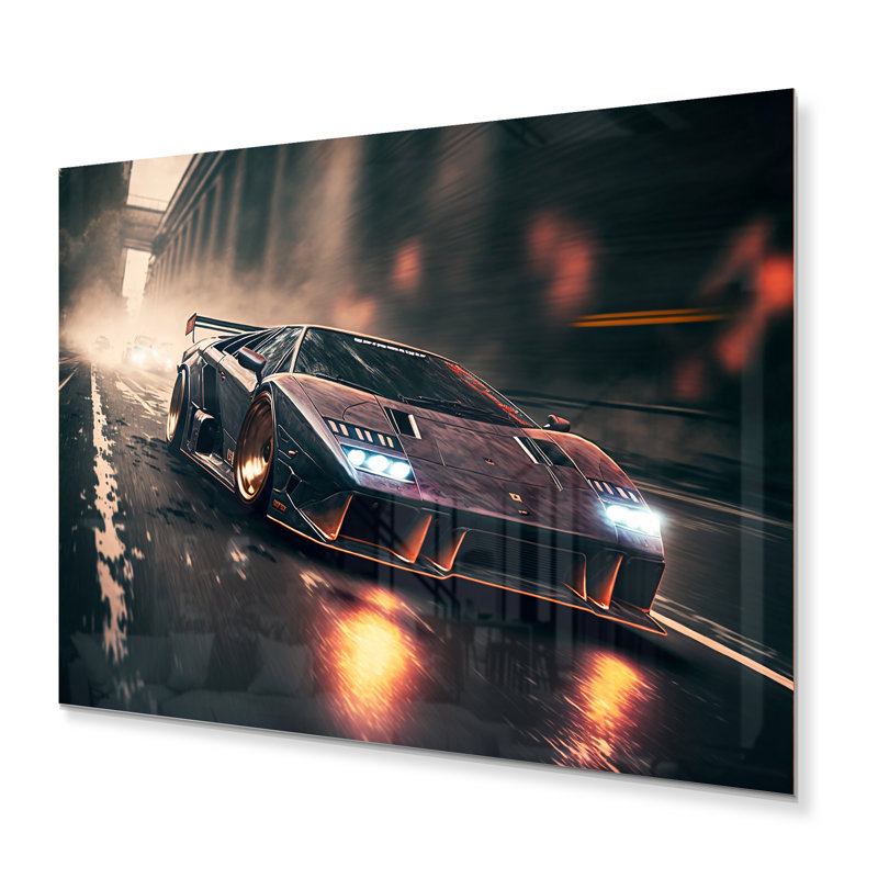 Décoration murale rouge rouge italien Lambo, H 12 po x l 20 po x P 1 po
