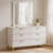 Dle Wide Dresser With Mirror, Gold Bracket Legs, Modern White Finish-117056032