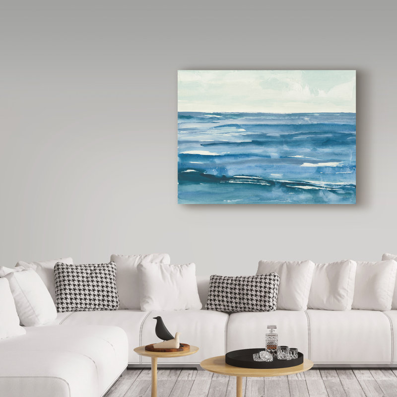 « seascape i », reproduction de peinture à l’acrylique sur toile tendue, H 14 po x l 19 po x P 2 po