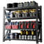Étagère industrielle 5000LBS pour entrepôt, tablettes de garage réglables en métal robuste (H 69 po x l 71 po x P 23,7 po) Unité de rangement 5000LBS, noir-129674307
