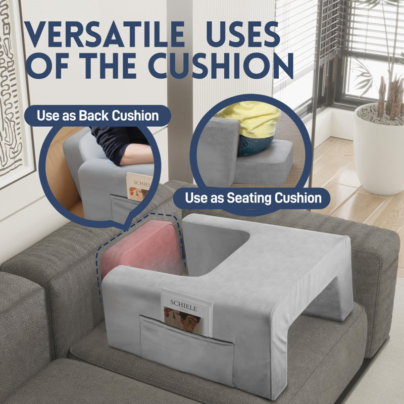 Wowmax Reading Pillow With Armrest For Adult Gaming Lap Desk Pillow, With Back Cushion Arm Support Pads For Sitting In Bed Rest Floor Couch Working Or Crocheting