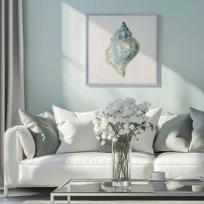 Blue Conch Shell Art Print