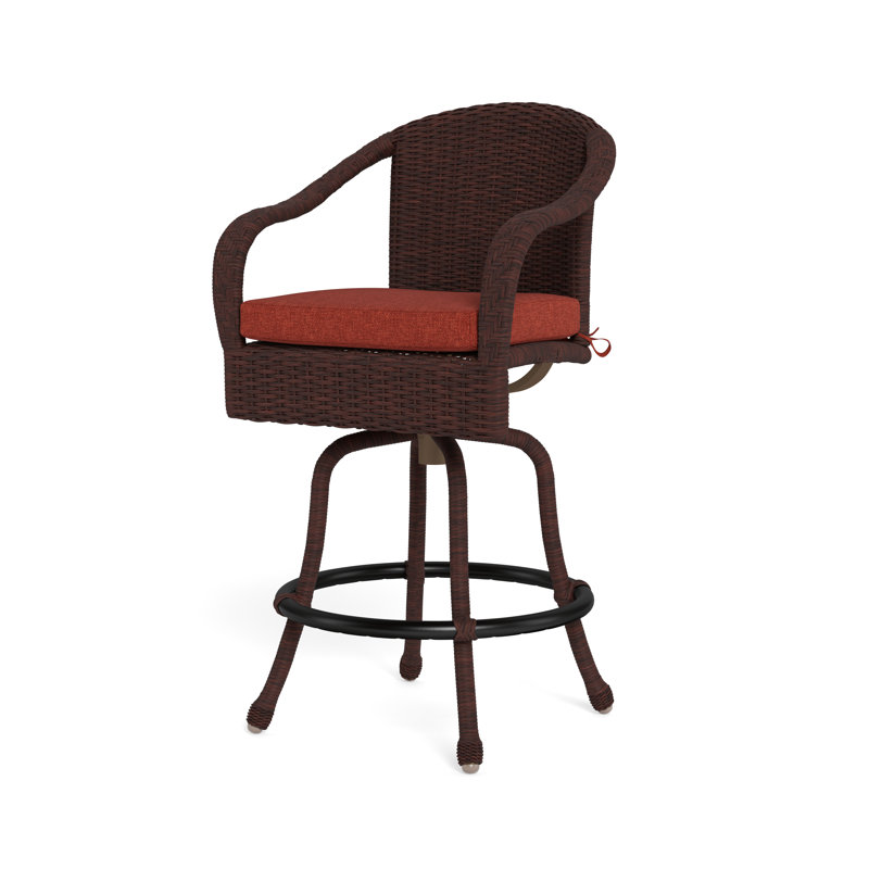 Tabouret 29,5 "avec coussin Sea Pines, Brique Rave, Café