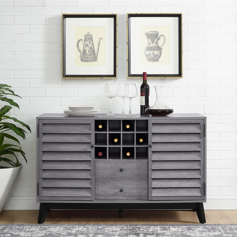Merced Bar Cabinet, Grey Oak