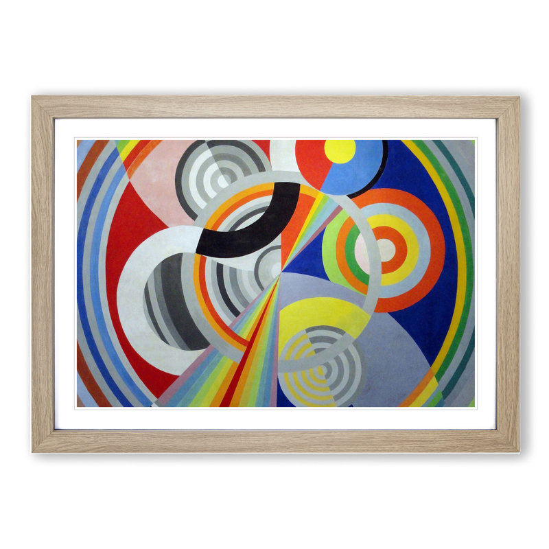 Composition Vol.3 by Robert Delaunay - Picture Frame Graphic Art, Oak Framed, 48cm H x 65cm W x 2cm D