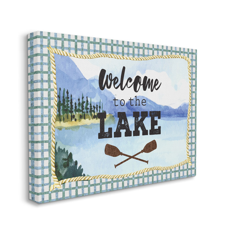 Bienvenue dans la forêt de montagne Oars Crossed Lake par ND Art - Publicité, H 16 po x l 20 po, Toile tendue