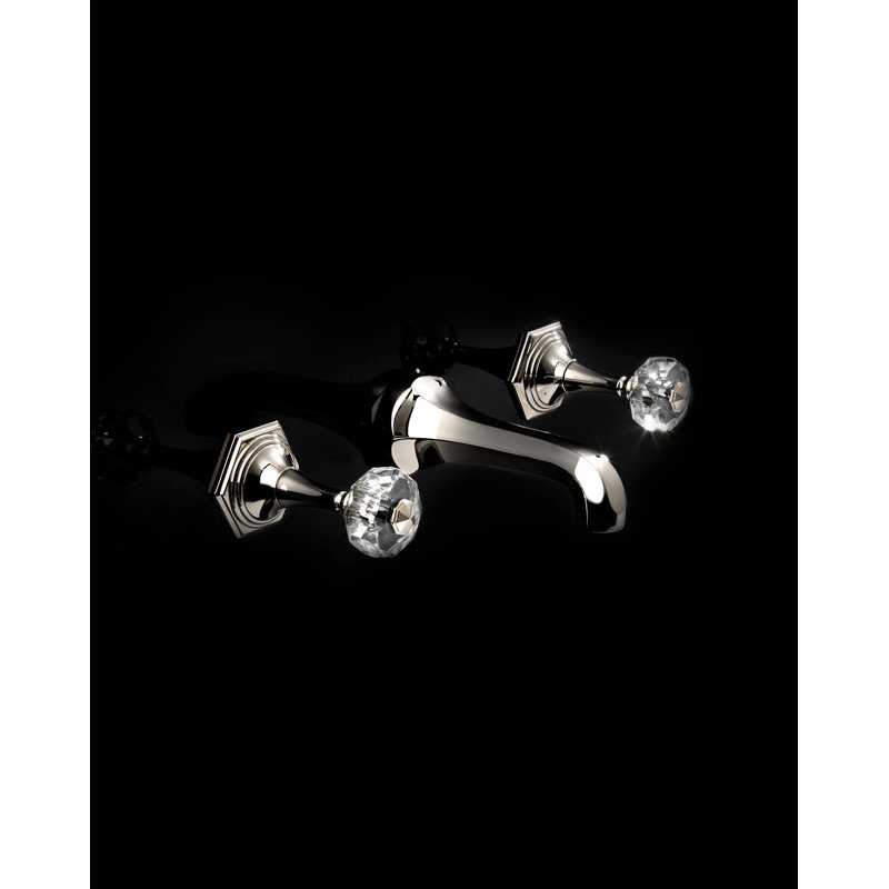 Gemstone Mixer Wall Mounted Bathroom Faucet, Polished Nickel