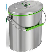  ENLOY Compost Bin, 1.3 Gallon Stainless Steel Indoor Compost  Bucket for Kitchen Countertop Odorless Compost Pail for Kitchen Food Waste  with Carrying Handle Easy to Clean: Home & Kitchen