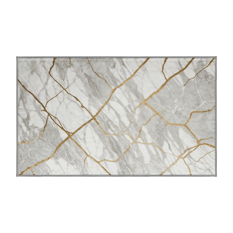 Tapis gris soyeux et moelleux, Tapis de couloir 2 pi x 4 pi