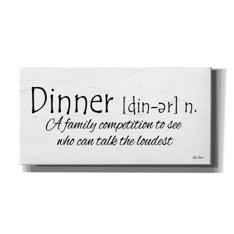 «Dinner concurrence» par Lori Deiter, art mural sur toile, H 12 po x l 24 po x P 0,75 po