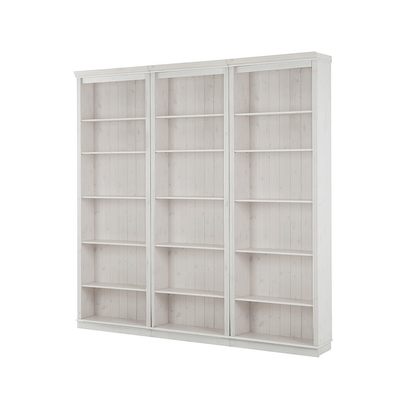 Demetricia 223cm H x 222cm W Library Bookcase, White