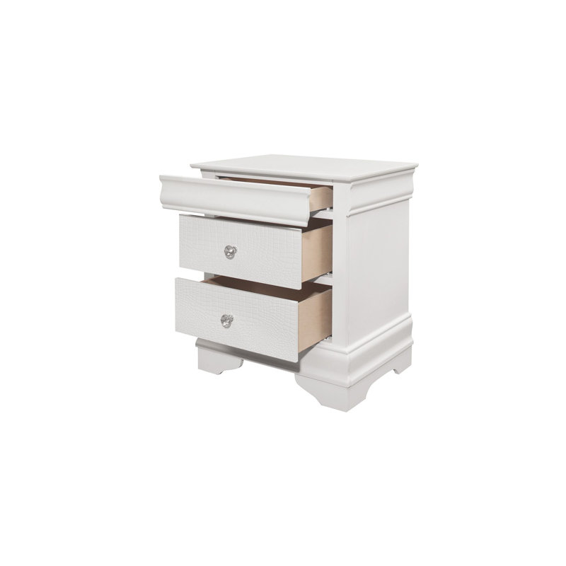 Ensemble de chambre à coucher à panneau blanc à DEL Marlinde 3-3_Jillane, Grand