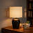 Table Lamp - 17"H, Black Ceramic Material