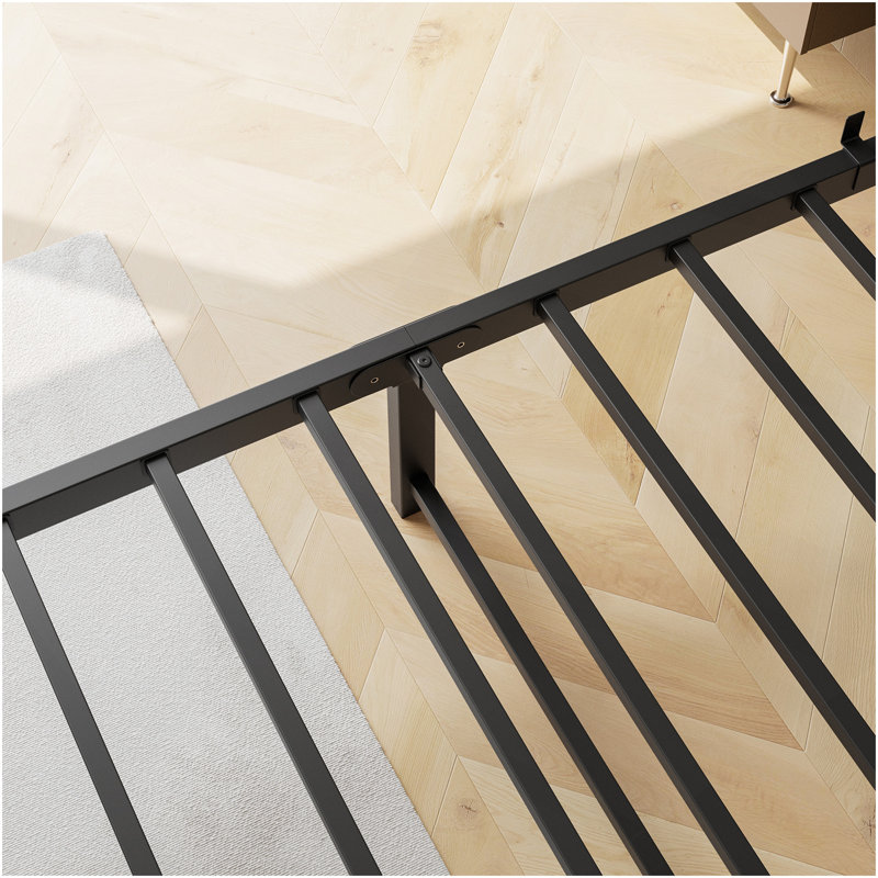 Structure de lit grand, tête de lit avec station de charge, solide et stable, aucun sommier requis, assemblage facile