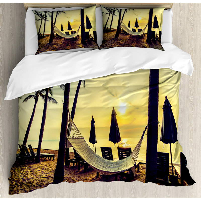 Coastal Floral Duvet Cover, Queen Duvet Cover + 2 shams
