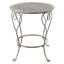 Table d'appoint ronde en fer 26 x 26 x 30 po, finition argentée patinée, table de bout décorative de style champêtre français avec pieds torsadés