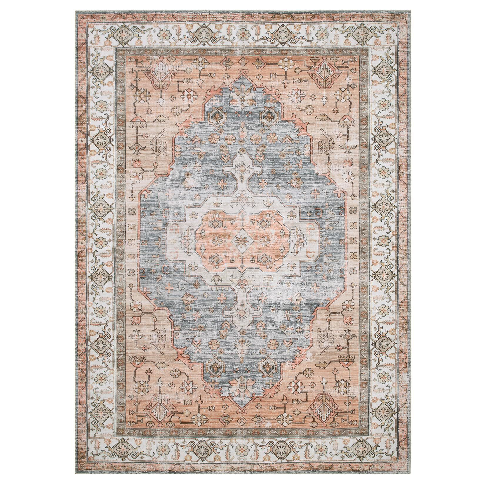 Bungalow Rose Washable Vintage Boho Rugs Non Slip For Bedroom Dining ...