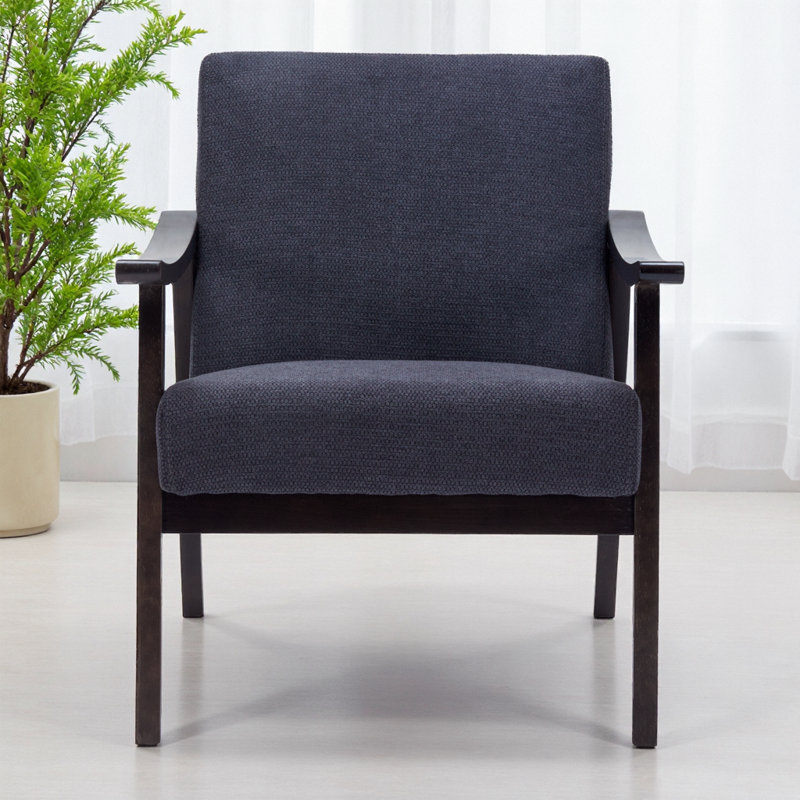 Fauteuil à dossier haut d'inspiration médiévale moderne, Noir antique