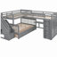 Lit superposé simple en forme de L simple avec 3 tiroirs, bureau portable et garde-robe, gris (ANCIEN SKU: LT100542AAE)