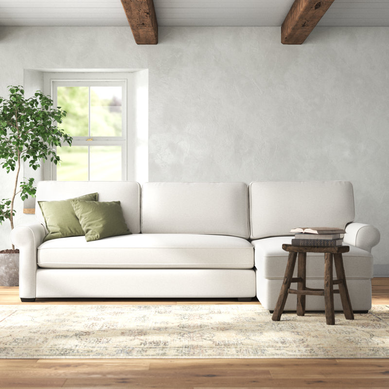 Porter Upholstered L-Shaped Sectional, Left Hand Facing, Bayou Light Gray Canvas