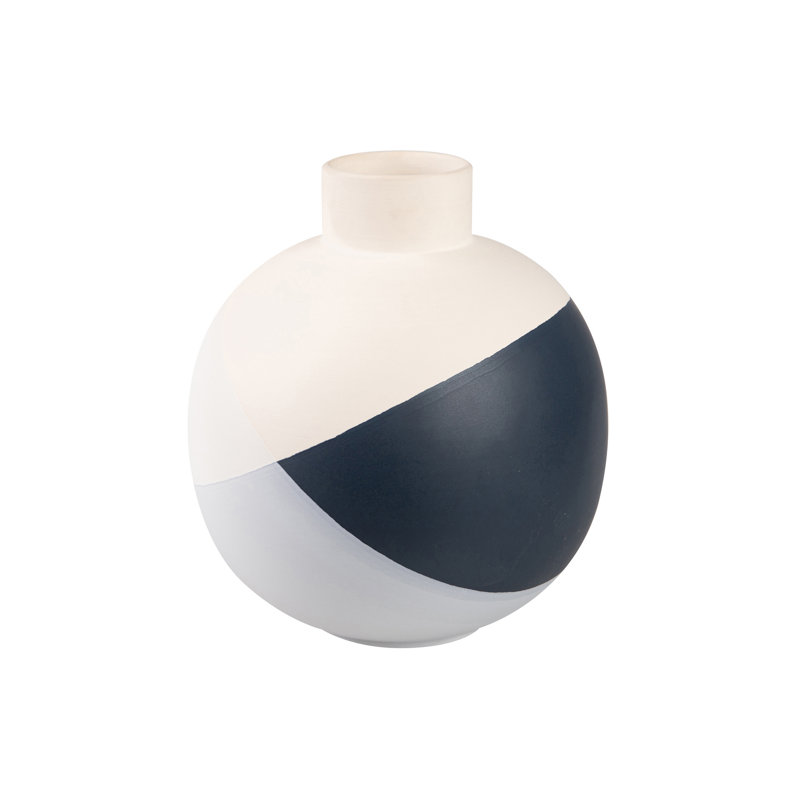 CERAMIC VASE, overall height- 26cm, White/Blue