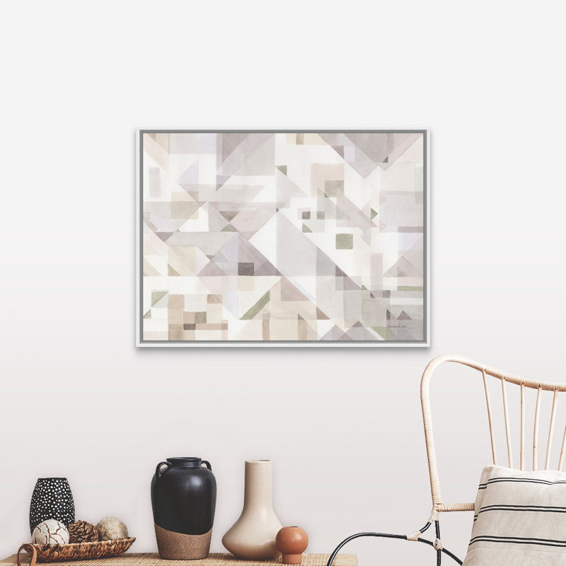 "Try angles I" par Danhui nai, reproduction d’art sur toile, Cadre flottant blanc, H 32 po x l 42 po x P 1,75 po