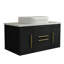 Meuble-lavabo flottant moderne 39,4 po avec lavabo en céramique pour petite salle de bain