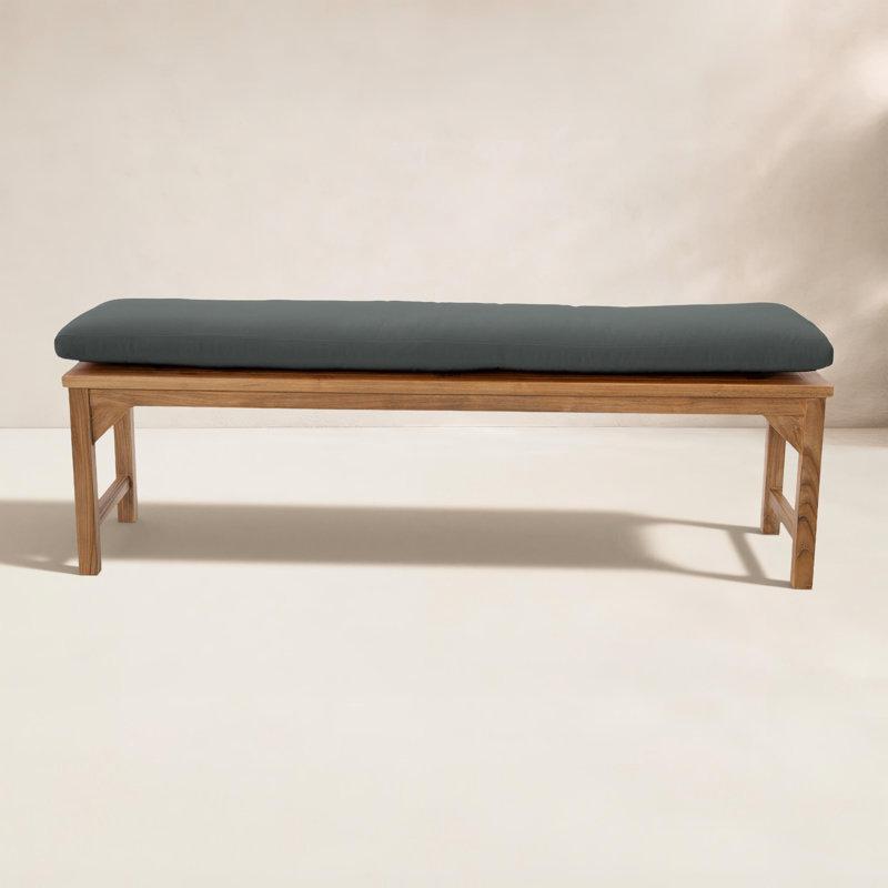 Moorpark Outdoor Teak Bench, 18" H x 60" W x 15.25" D, Coal