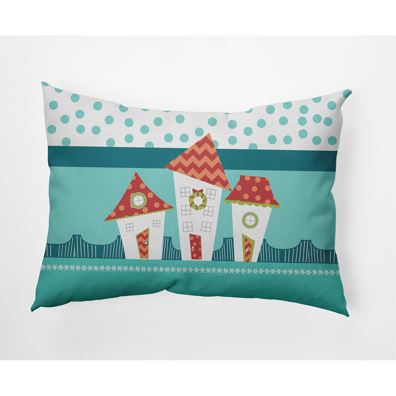 Coussin rectangulaire intérieur / extérieur Coastal Christmas, Bleu sarcelle