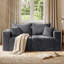 Canapé modulaire à compression Compression, causeuse à profil bas 2 pièces avec porte-gobelets, poche de rangement latérale et 4 coussins, canapé sans assemblage pour le salon, gris-1027143671