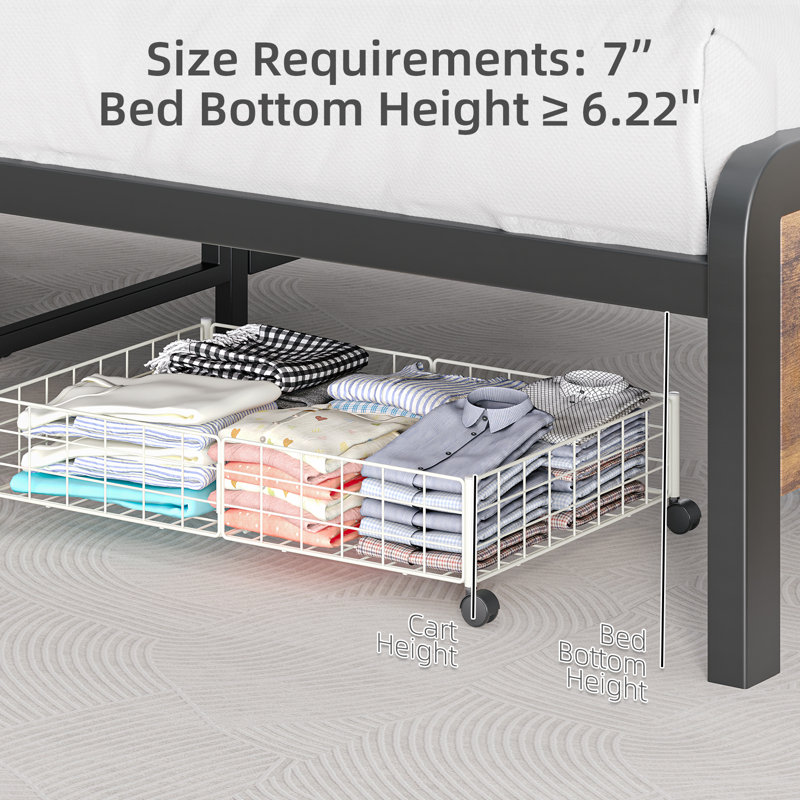 Mashal 17.72'' Metal Rolling Clothing Rack, White
