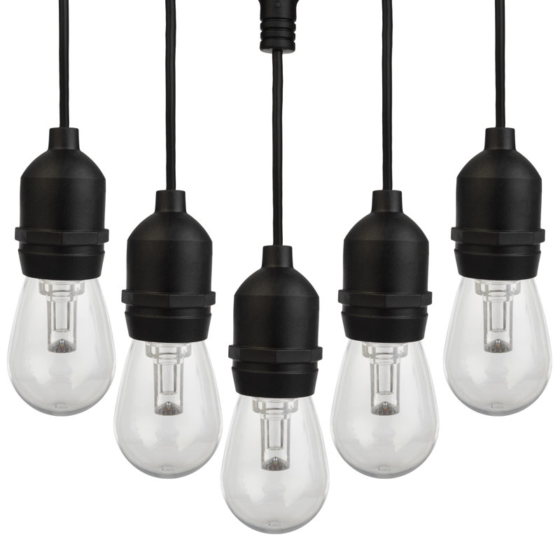 Guirlande d'extérieur Junyi - lumières de patio changeantes de couleur de 50 pi avec télécommande et ampoules à DEL de style rétro pour porche, cour et événements par Pure Garden
