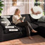 Canapé modulaire en forme de L avec repose-pieds de 108,2 po Cloud, canapé modulaire en forme de L avec repose-pieds 3 places, aucun assemblage requis-131878265