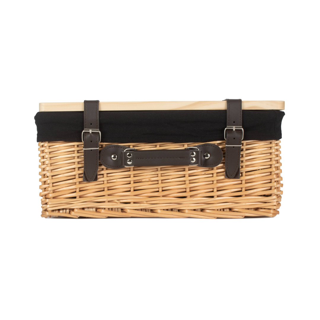 Wicker Lined Gift or Storage Hamper Basket with Lid