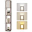 Floor Lamp with 3 Layers Wooden Shelves, Modern 160cm Standing Light Reading Lamp for Living Room-1073875168-1322887279
