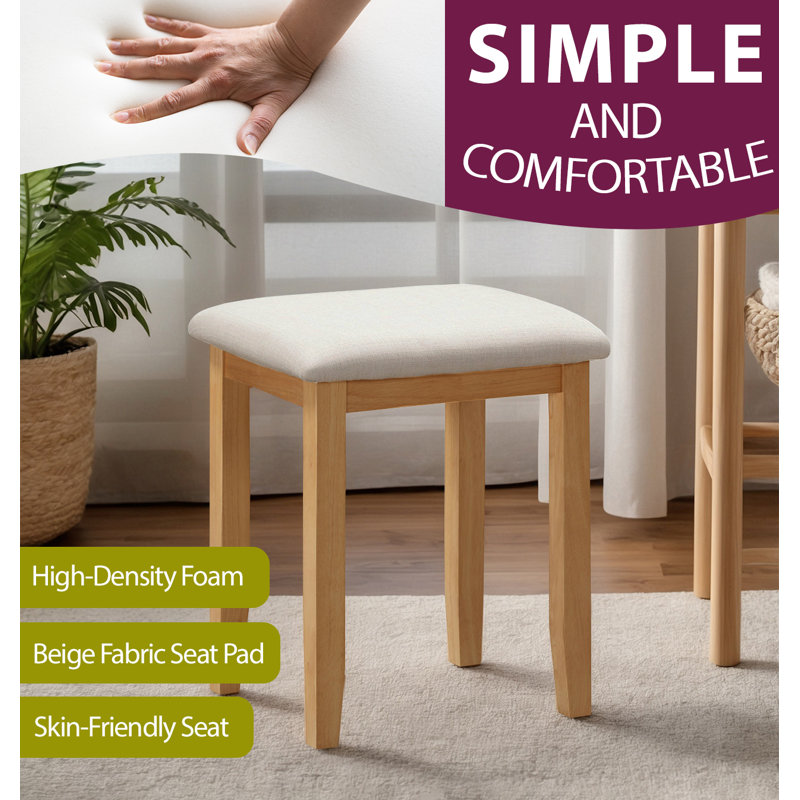 Anethrah Solid Wood Accent Stool