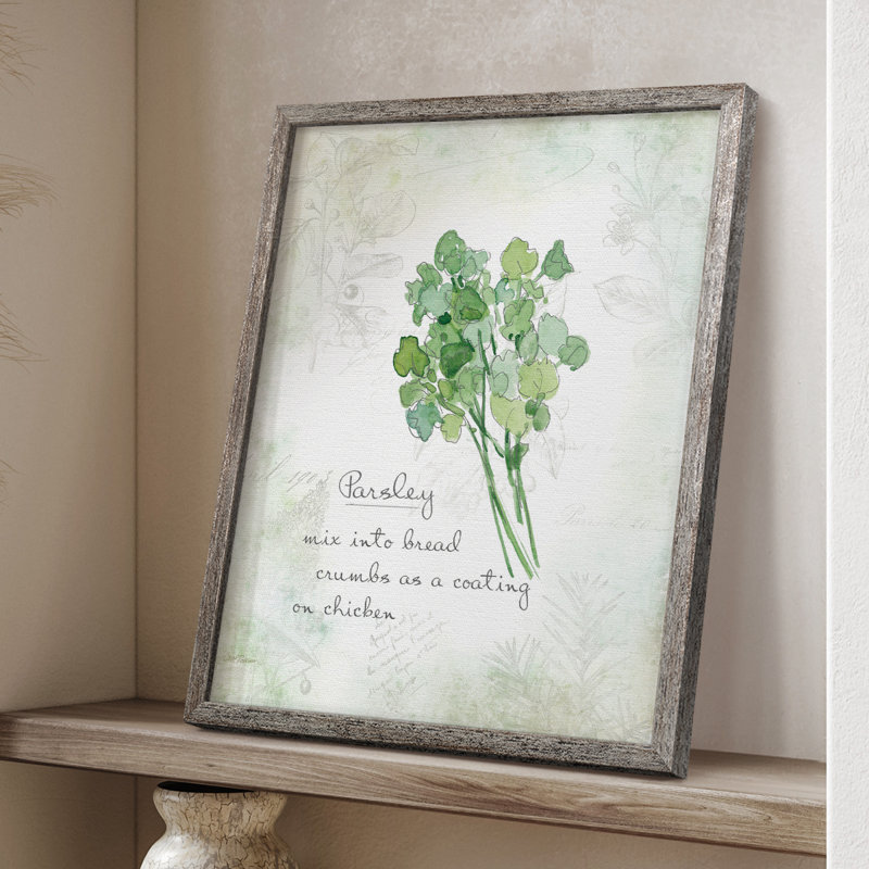 Fresh Parsley Framed Print - Solid Wood, 15" H x 12" W