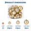 Shatterproof Plastic Christmas Ball Ornaments For Tree, Baubles With Assorted Finishes, Lightweight Hanging Holiday Decor For Xmas Tree Styling, Gold