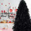 Arbre de Noël moderne noir de 4 pi, support en métal, décoration d'Halloween