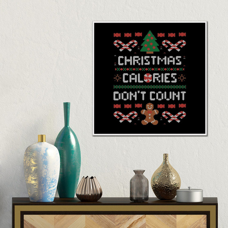 «Christmas Calories Don't», reproduction d'art sur toile encadrée, H 18 po x l 18 po, Impression encadrée sans passe-partout