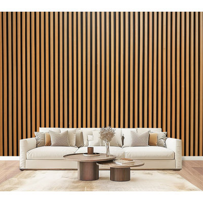 Peel and Stick Wallpaper made wood slats Wall Murals 69"H x 96"W Removable PVC Wall Paper Self-Adhesive Wall Paintings Art Decor for Bedroom Living Room