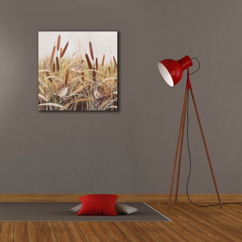 Art mural sur toile Gracie Oaks «Whispering Cattails 3» par Julia Purinton, H 26 po x l 26 po x P 1,5 po