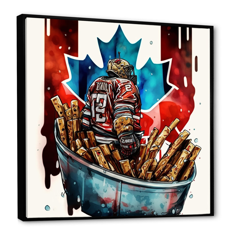 «But Tender In Poutine II», impression sur toile, H 36 po x l 36 po x P 1,5 po, Cadre flottant noir